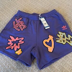 Adidas purple printed shorts NWT
